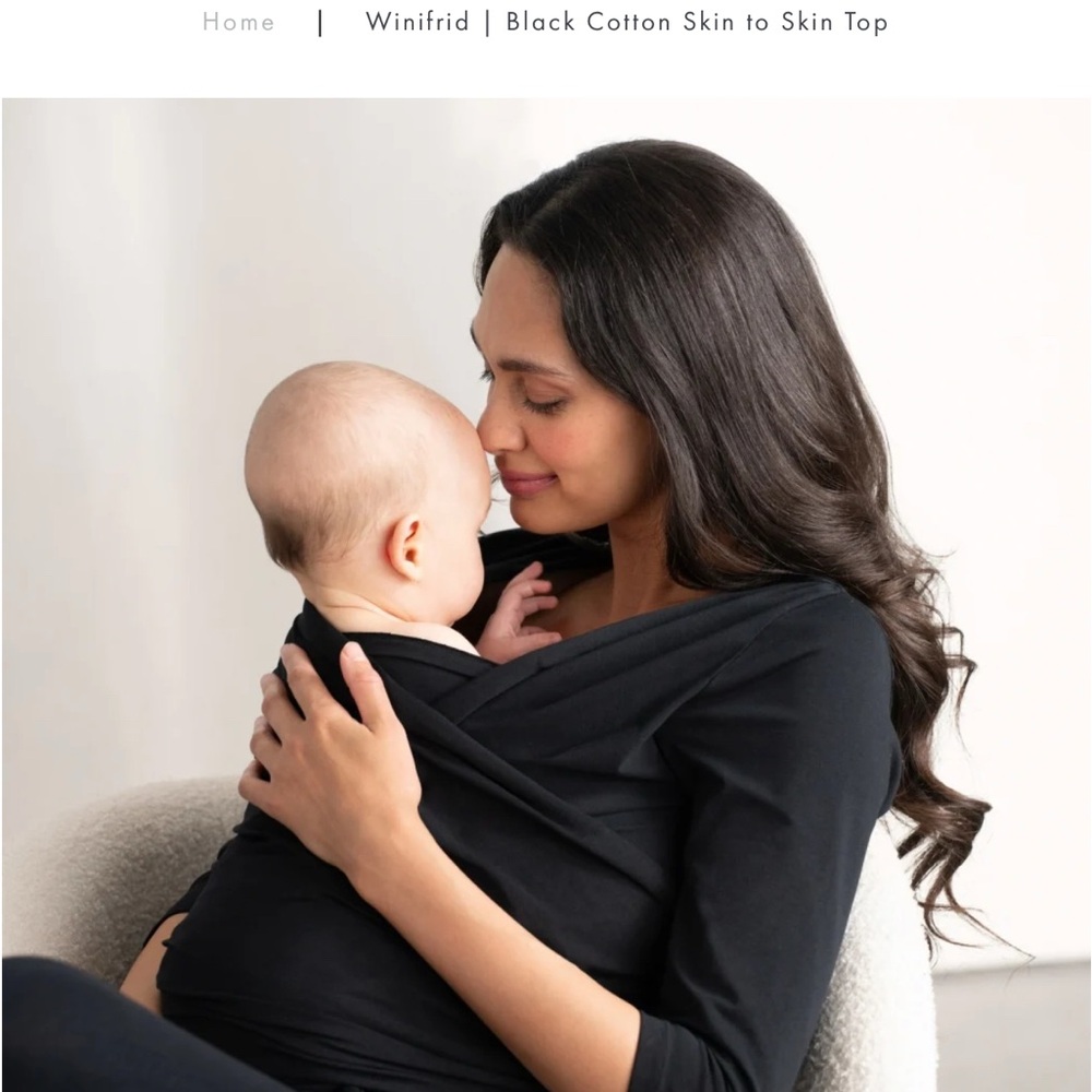 Winifrid Black Cotton Skin to Skin Top